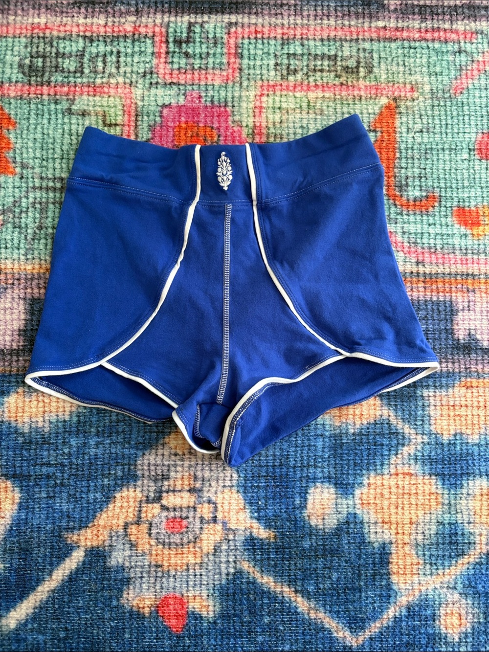 FP Movement by Free People Royal Blue Athletic Shorts with White Piping